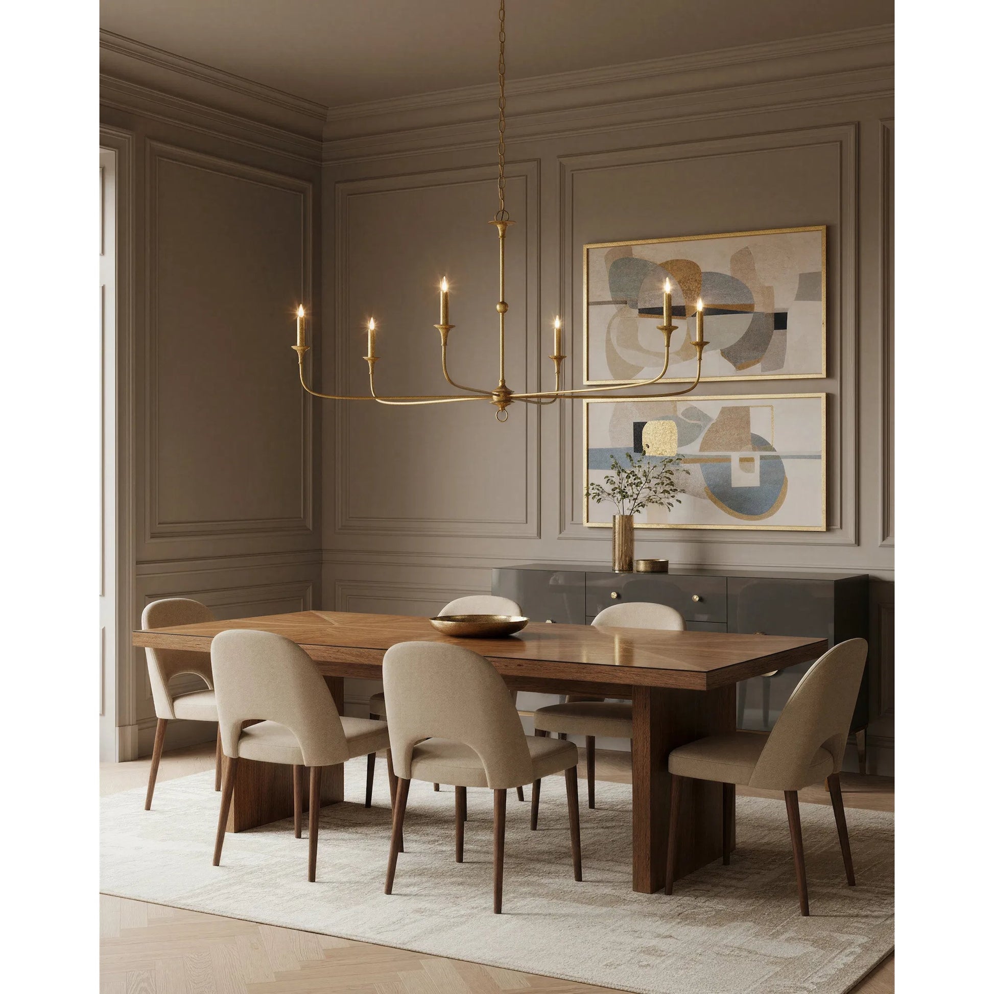 Nottaway Chandelier by Currey and Company. Made from wrought iron in a modern style.