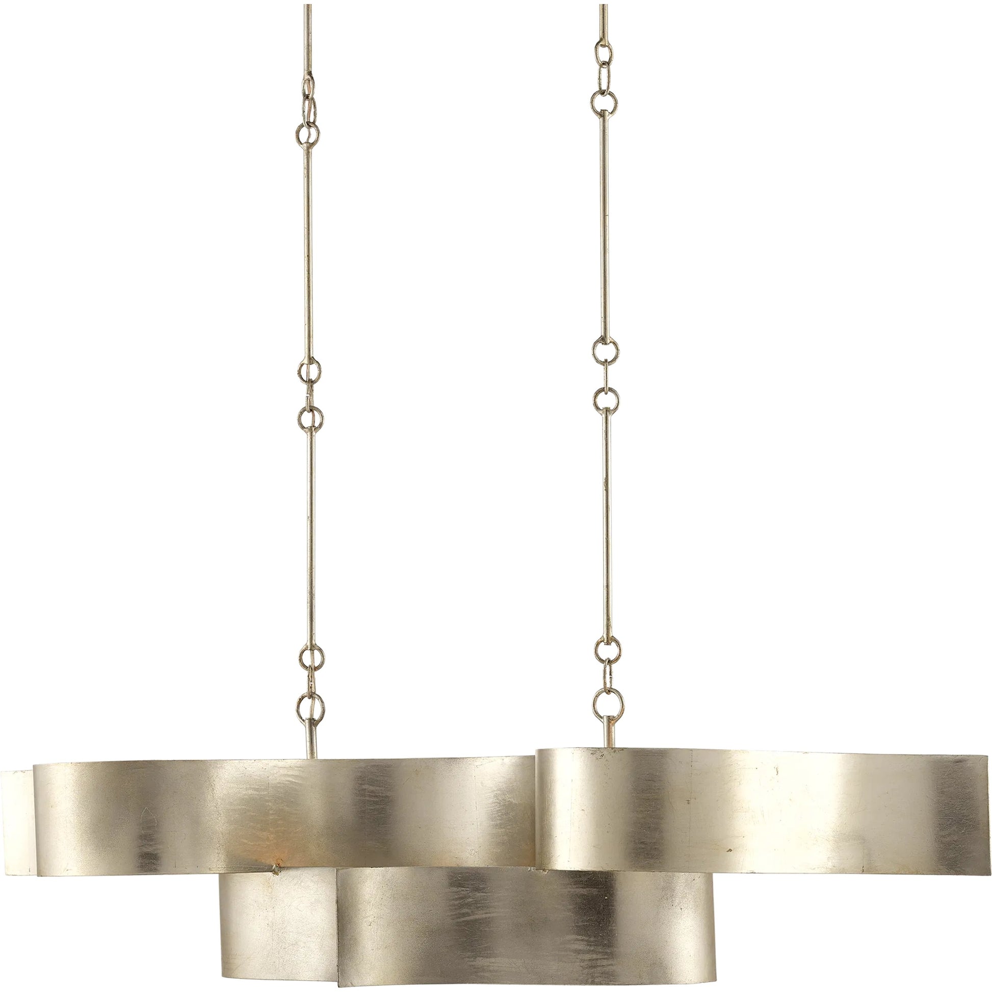 Grand Lotus Oval Chandelier by Currey and Company. Made from wrought iron in a modern style.