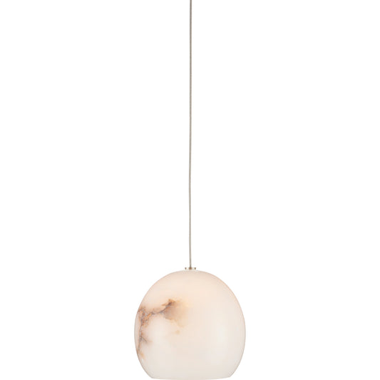 Lazio 1-Light Multi-Drop Pendant by Currey and Company in natural, painted silver. Made from alabaster, metal in a transitional style.