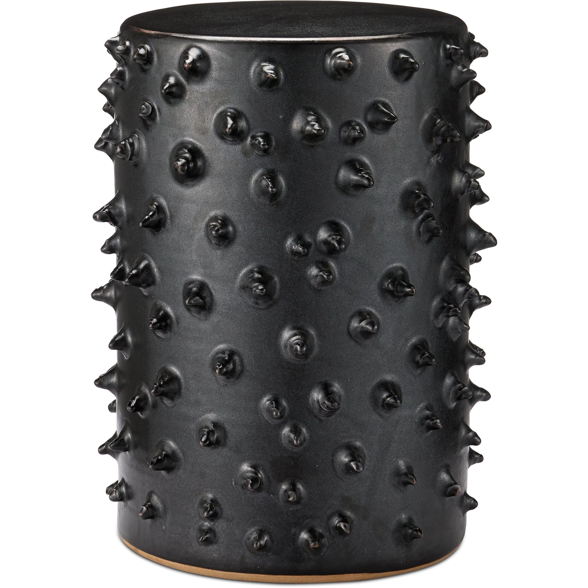 Baltz Accent Table by Currey and Company in black. Made from ceramic in a unique style.