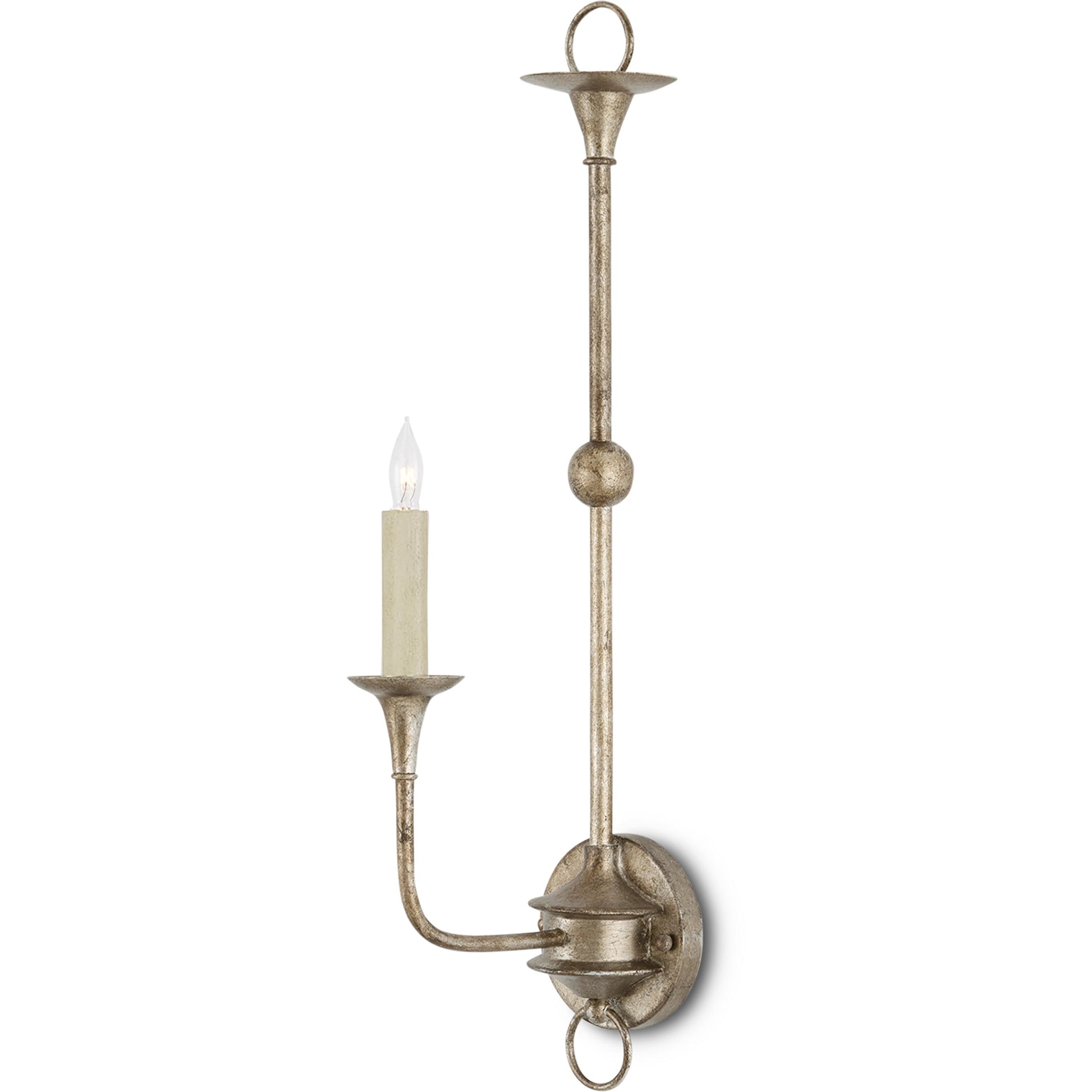 Nottaway Single Wall Sconce by Currey and Company. Made from wrought iron in a traditional style.