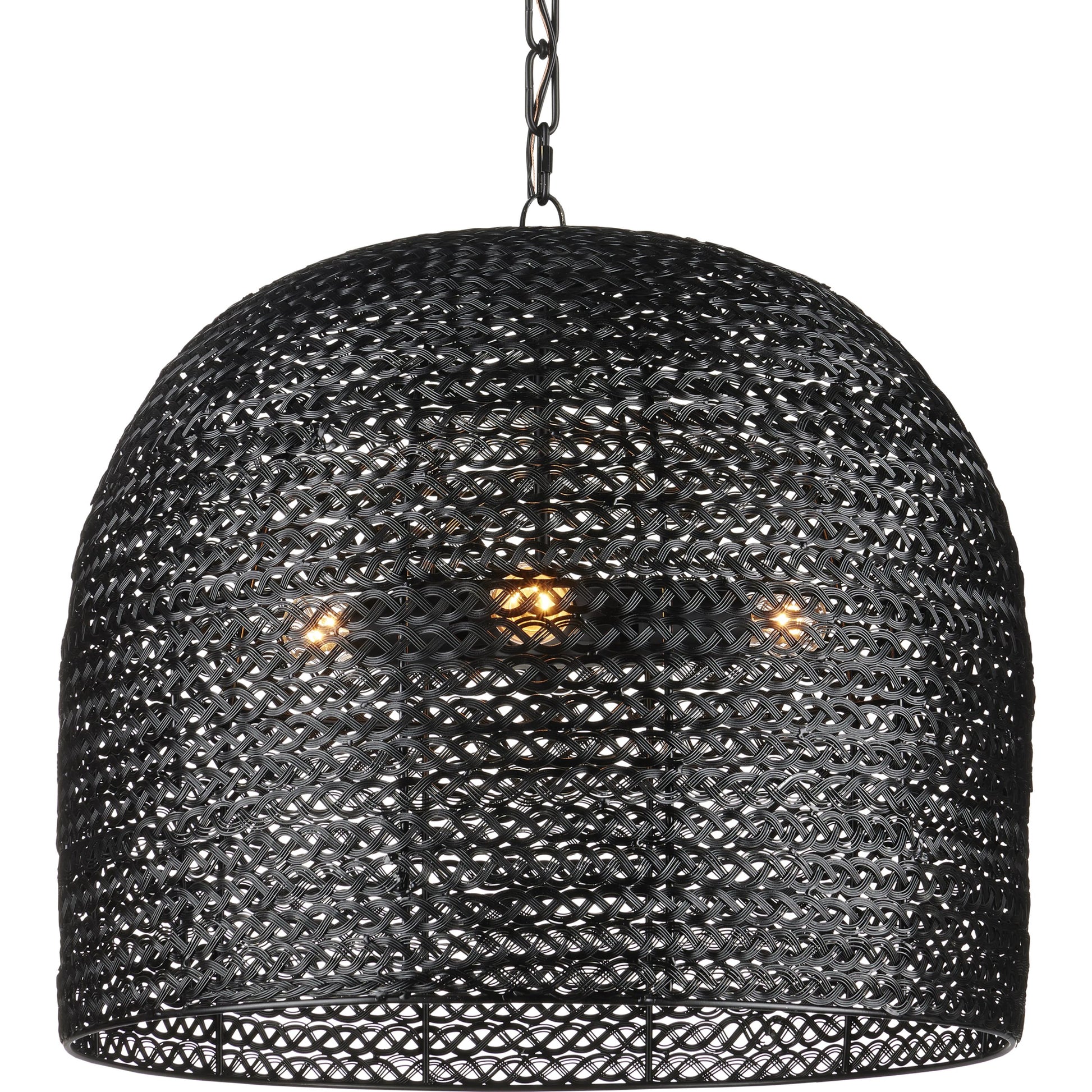Piero Pendant by Currey and Company in satin black. Made from metal in a cottage & farmhouse style.