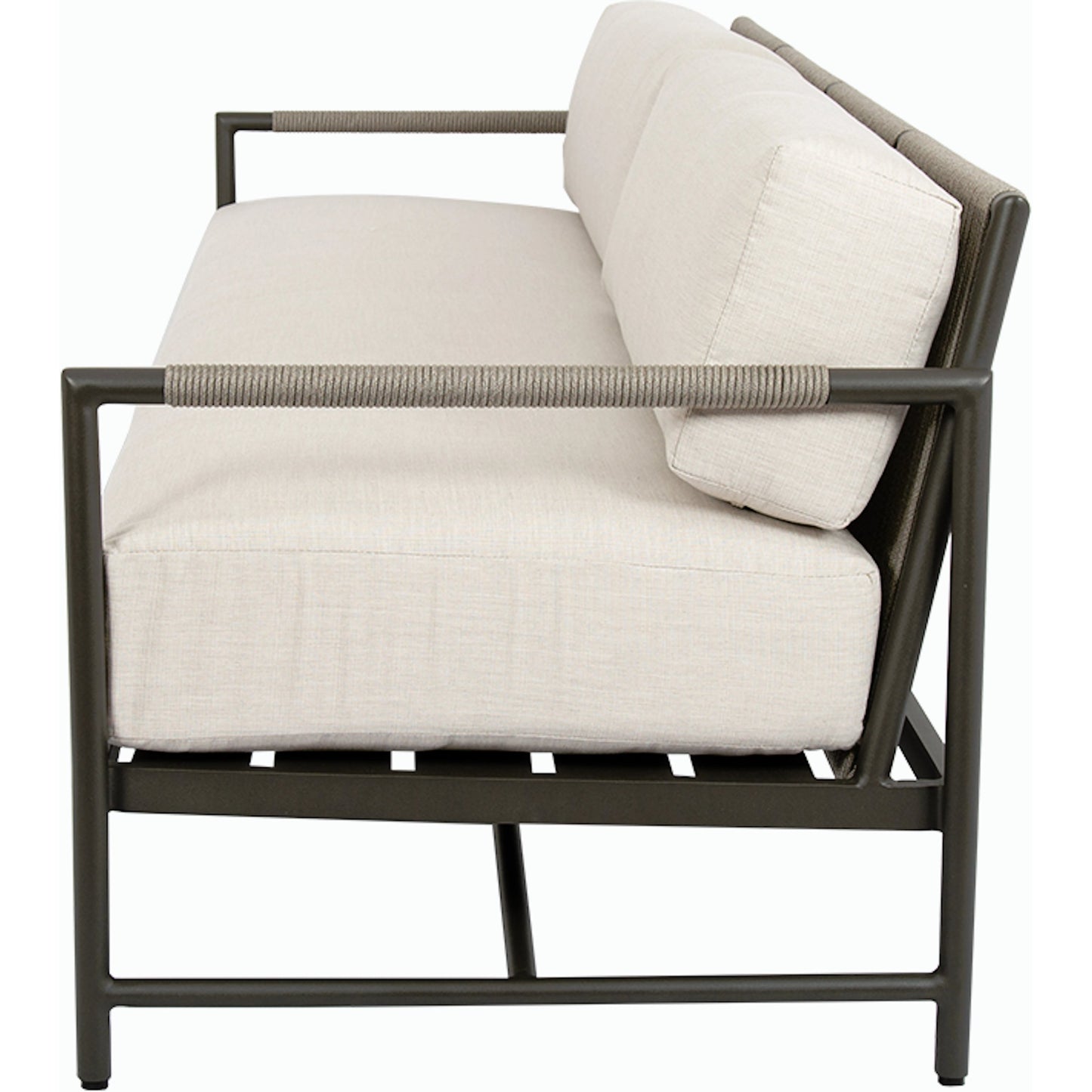 008 SI-2167105 | Additional Silo | Pietra Outdoor Sofa by Sunset West in graphite. Made from olefin rope in a modern style.