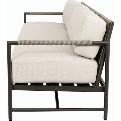 Pietra Outdoor Sofa by Sunset West in graphite. Made from olefin rope in a modern style.