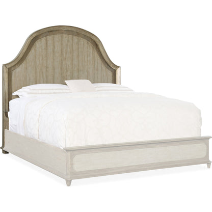 Lauro Panel Headboard by Hooker Furniture in sorrento. Made from oak veneers, aluminum sheet with handpainting in a coastal style.