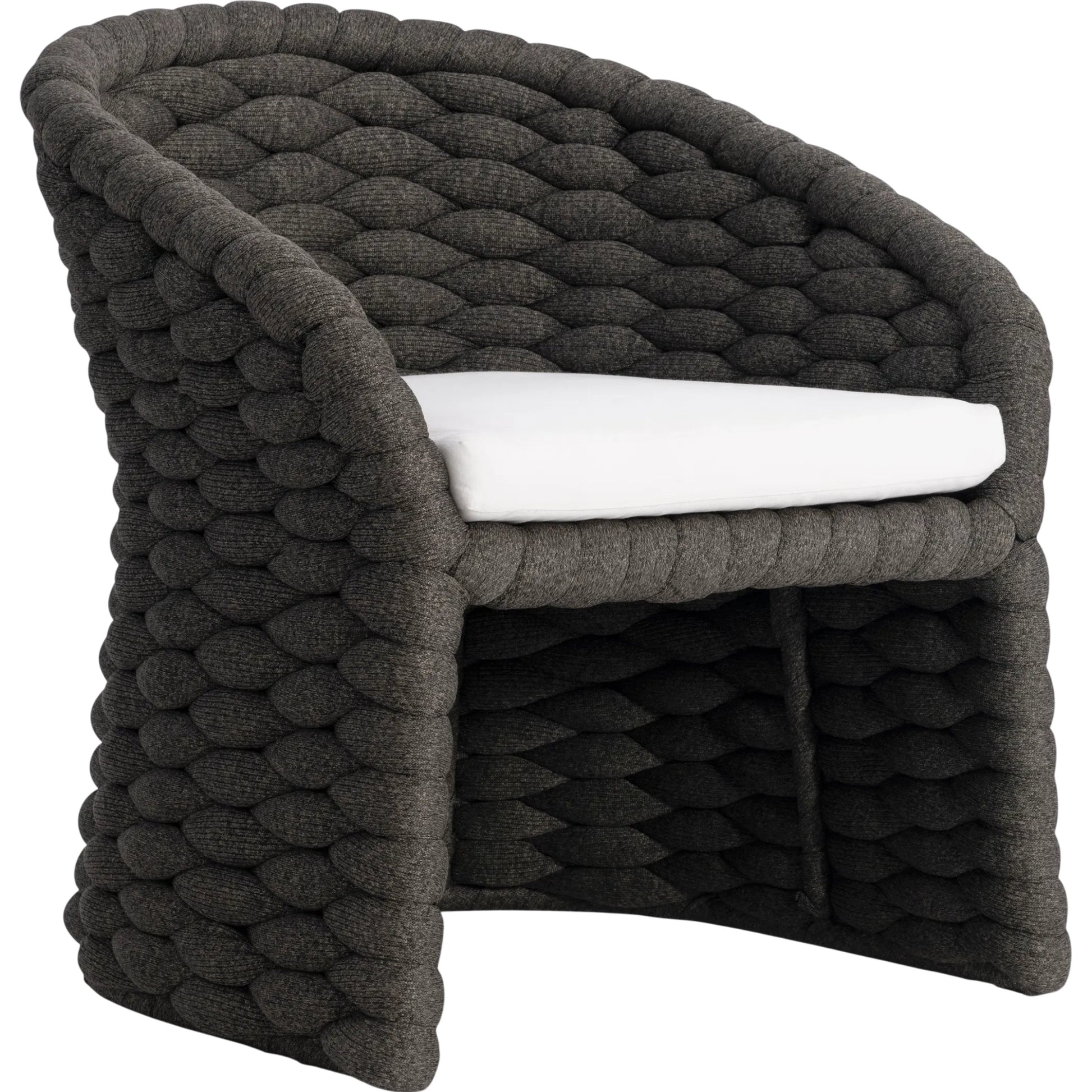 Salinas Arm Chair by Bernhardt in charcoal. Made from fabric in a unique style.