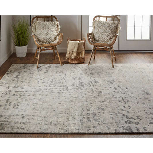 Wyman Rug - T04T6002 by Feizy in ivory, gray. Made from wool in a unique style.