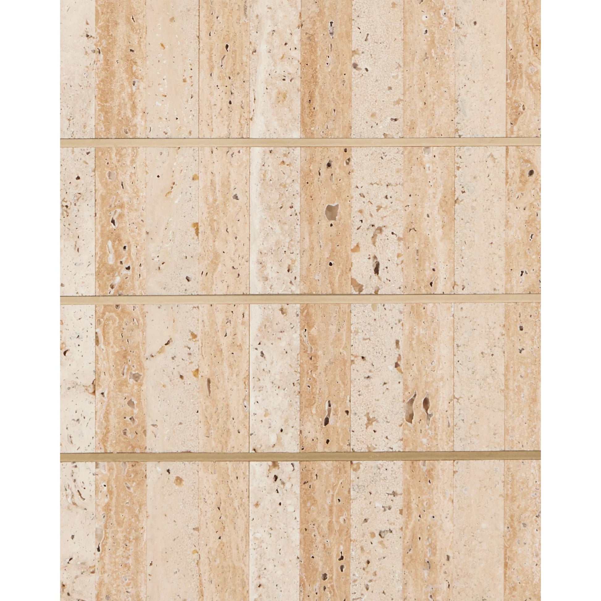 Dezi Console Table by Currey and Company in natural, brass. Made from travertine, brass, iron in a transitional style.