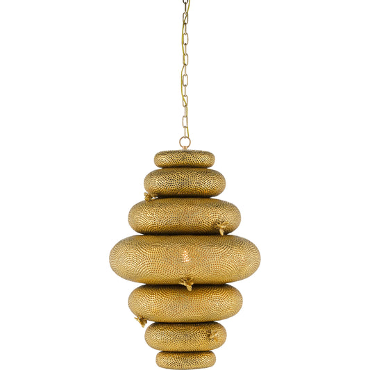 Bee My Honey Chandelier by Currey and Company in antique brass. Made from iron in a eclectic & global style.