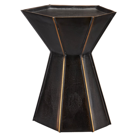 Merola Accent Table by Currey and Company in bronze, gold. Made from cast aluminum in a modern style.