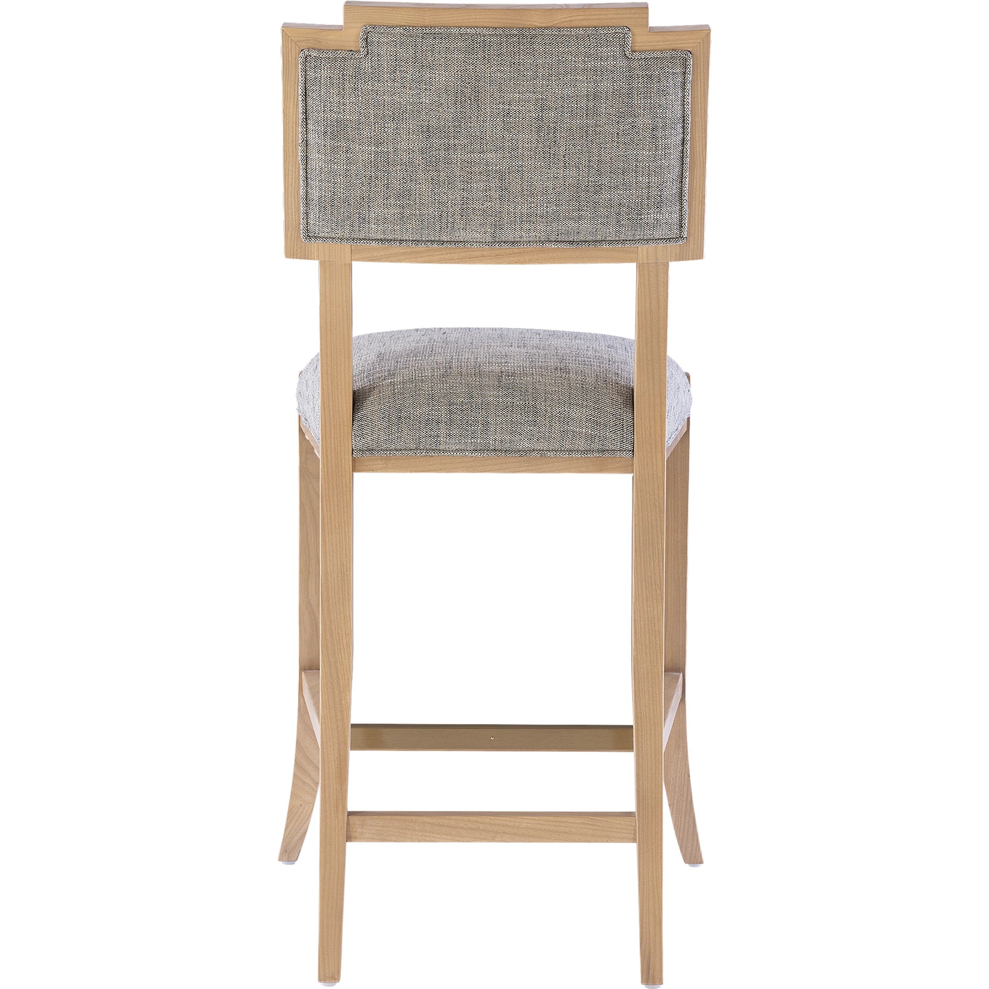 Melanie Counter Stool by Currey and Company in blonde ash wood, brass. Made from ash wood, brass in a transitional style.