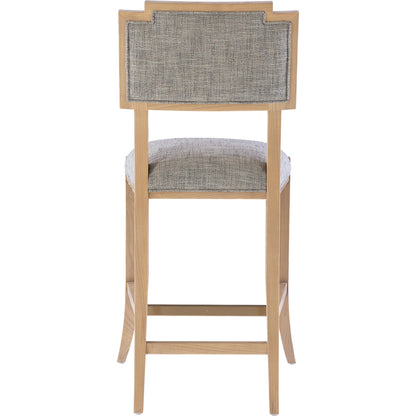 Melanie Counter Stool by Currey and Company in blonde ash wood, brass. Made from ash wood, brass in a transitional style.