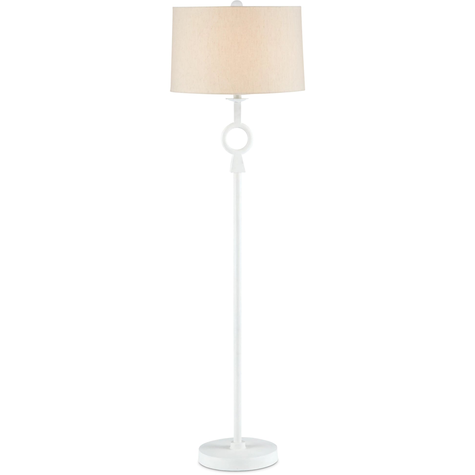 Germaine Floor Lamp by Currey and Company in antique brass. Made from aluminum in a transitional style.