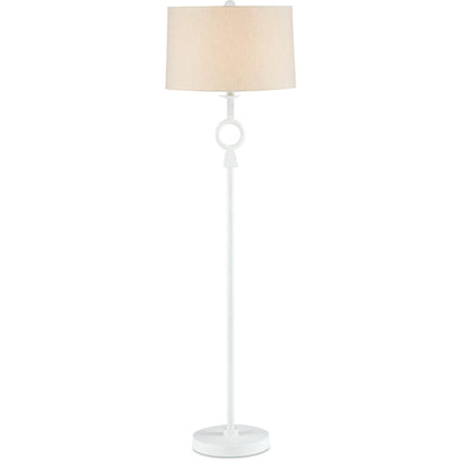 Germaine Floor Lamp by Currey and Company in antique brass. Made from aluminum in a transitional style.