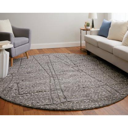 Dering Polka Dots Rug - T27T6042 by Thom Felicia by Feizy Rugs in gray, tan, taupe. Made from wool in a unique style.