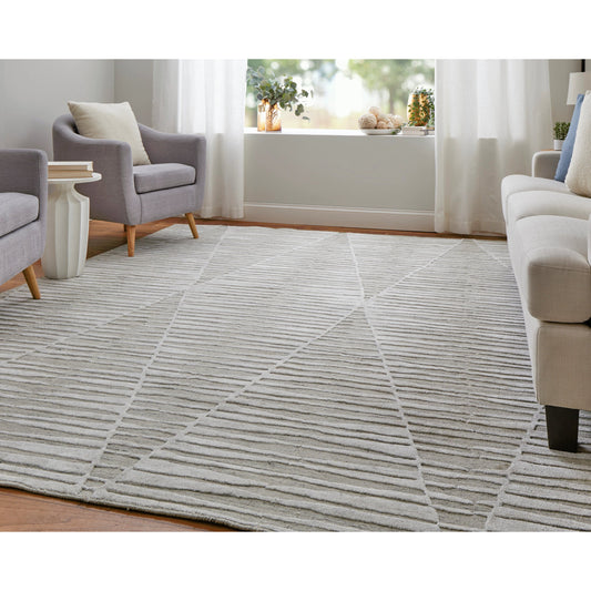 Elias Geometric Rug - ELS69FVF by Feizy in ivory, tan. Made from viscose, wool in a unique style.