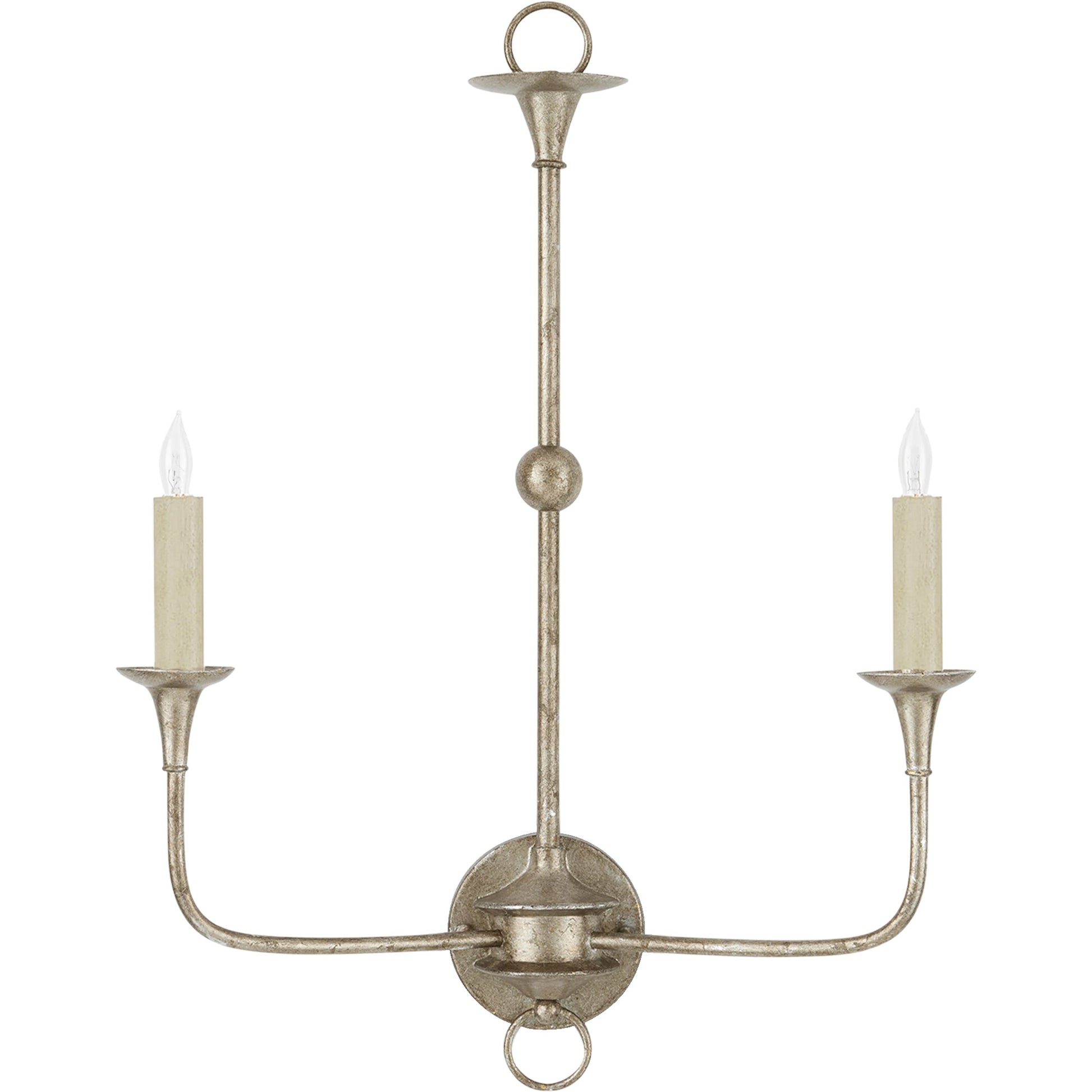 Nottaway Double Wall Sconce by Currey and Company. Made from wrought iron in a traditional style.