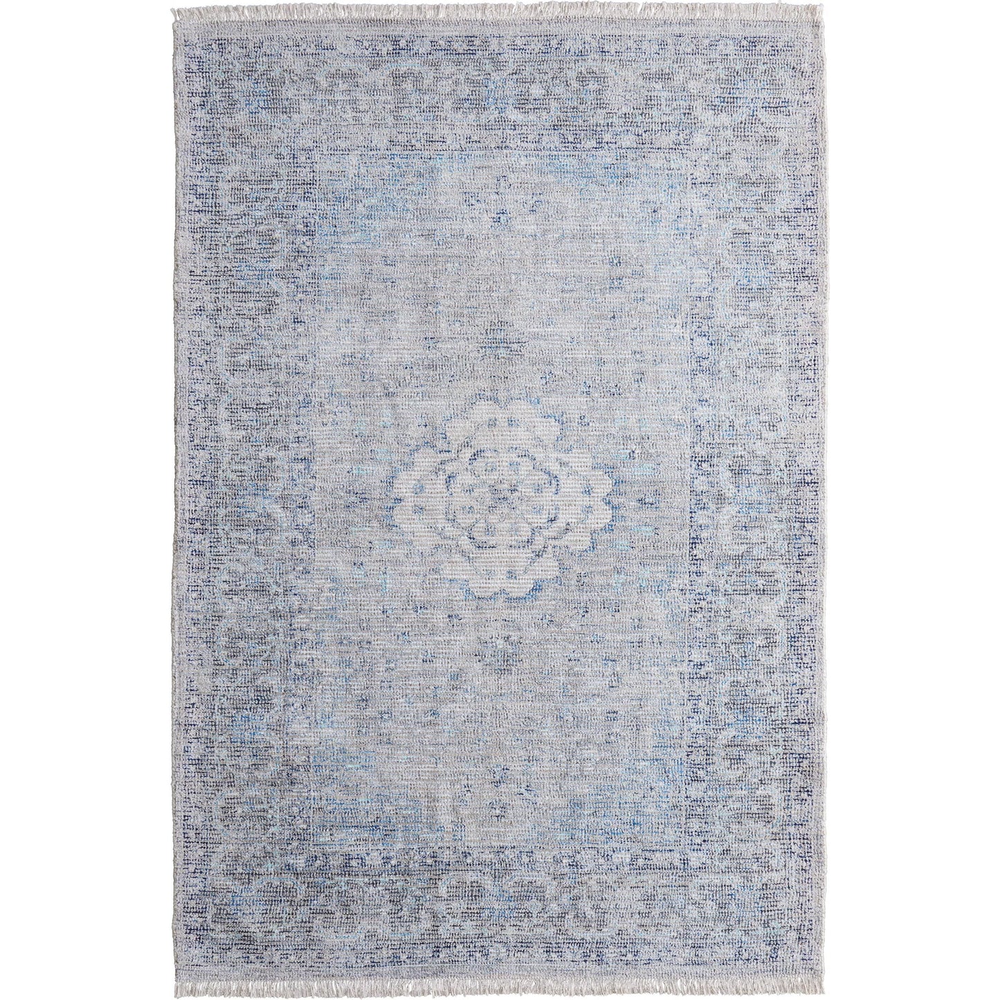 001 SI-1753691,SI-1753692,SI-1753693,SI-1753694,SI-1753695,SI-1753696 | Primary Silo | Caldwell Transitional Rug - 8108F by Feizy in gray, blue, ivory. Made from wool, viscose in a unique style.