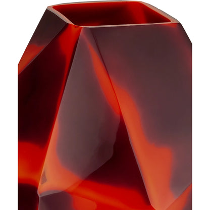 Akako Vase by Currey and Company in black, orange. Made from glass in a modern style.