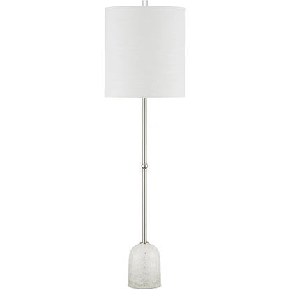 Craquelle Table Lamp by Currey and Company in clear crackle, polished nickel. Made from glass, metal in a modern style.