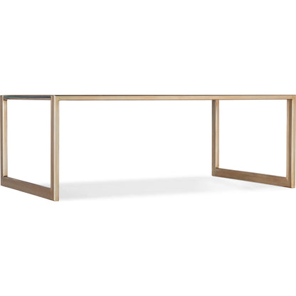 Melange Koi Rectangle Cocktail Table by Hooker Furniture in gold. Made from wood, glass, metal in a modern style.