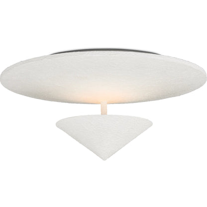 Empyrean Flush Mount by Currey and Company in yeso blanco. Made from wrought iron in a modern style.