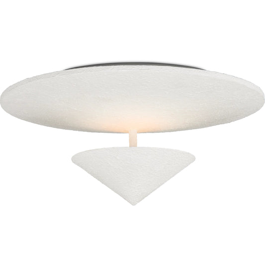 Empyrean Flush Mount by Currey and Company in yeso blanco. Made from wrought iron in a modern style.