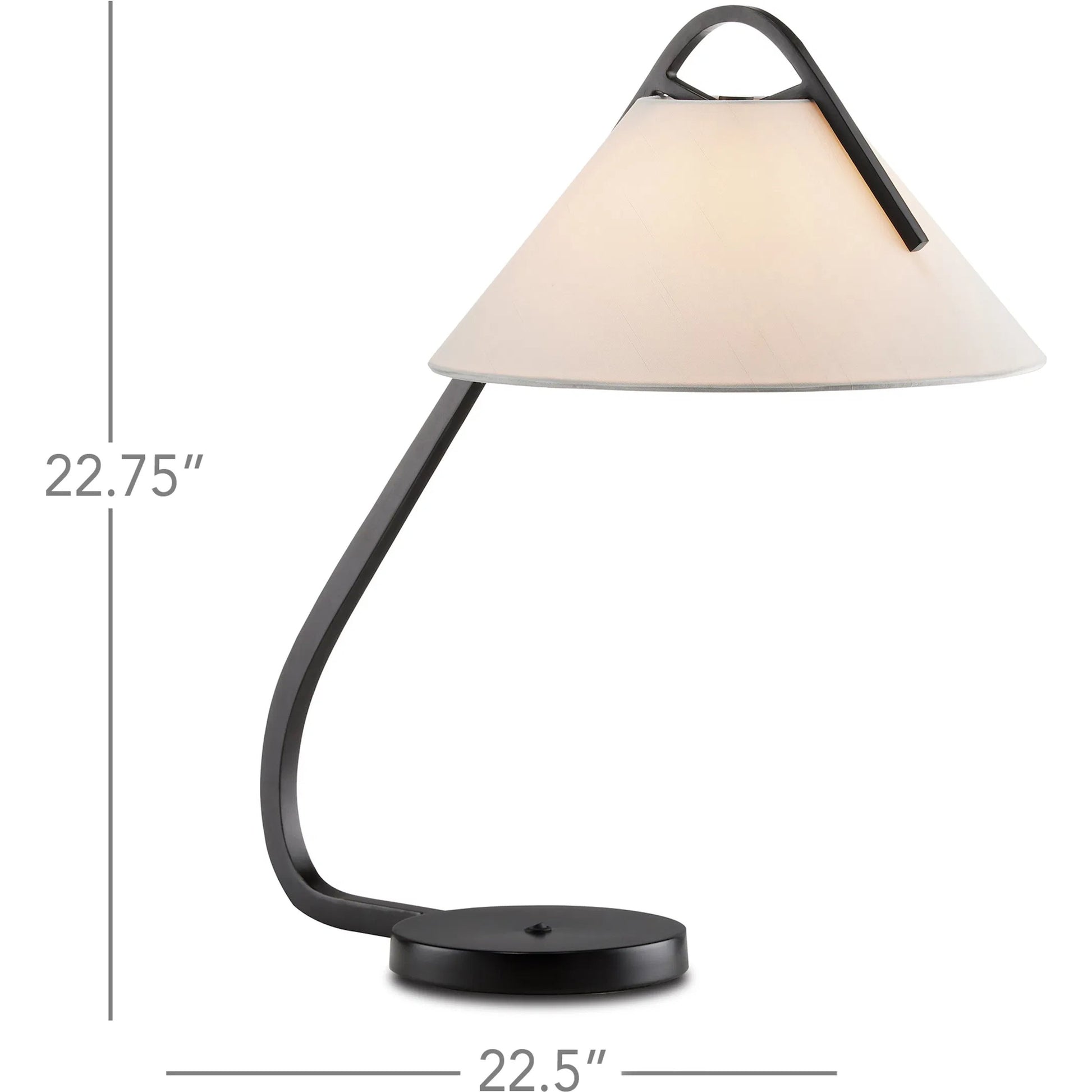 Frey Desk Lamp by Currey and Company in satin black, brushed brown. Made from metal in a transitional style.
