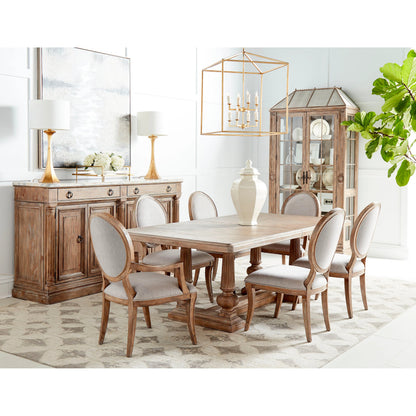 Architrave Oval Side Chair (Set of 2) by A.R.T. Furniture in almond. Made from parawood solids, foam, fabric in a modern style.