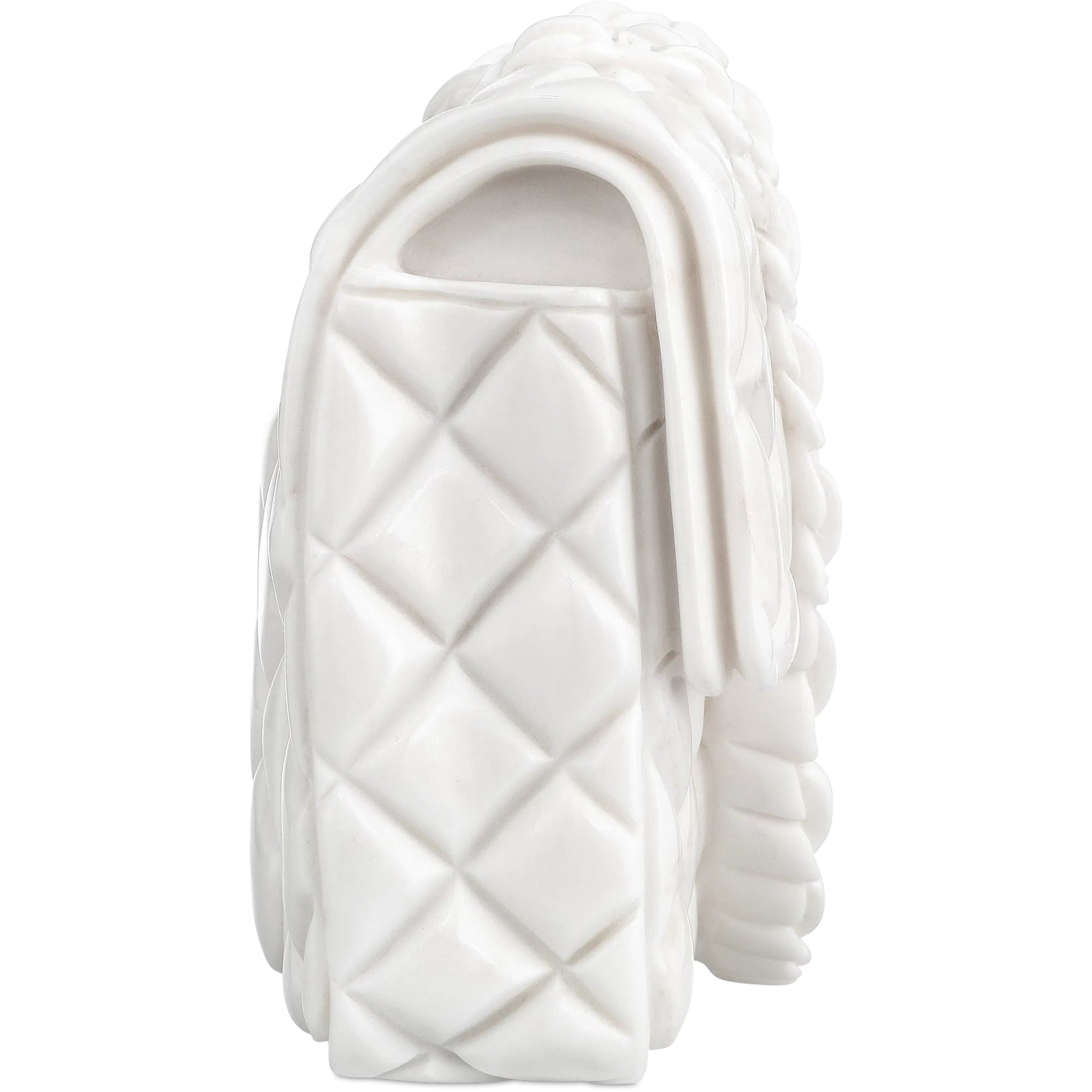 The Gabrielle by Currey and Company in white. Made from marble in a modern style.