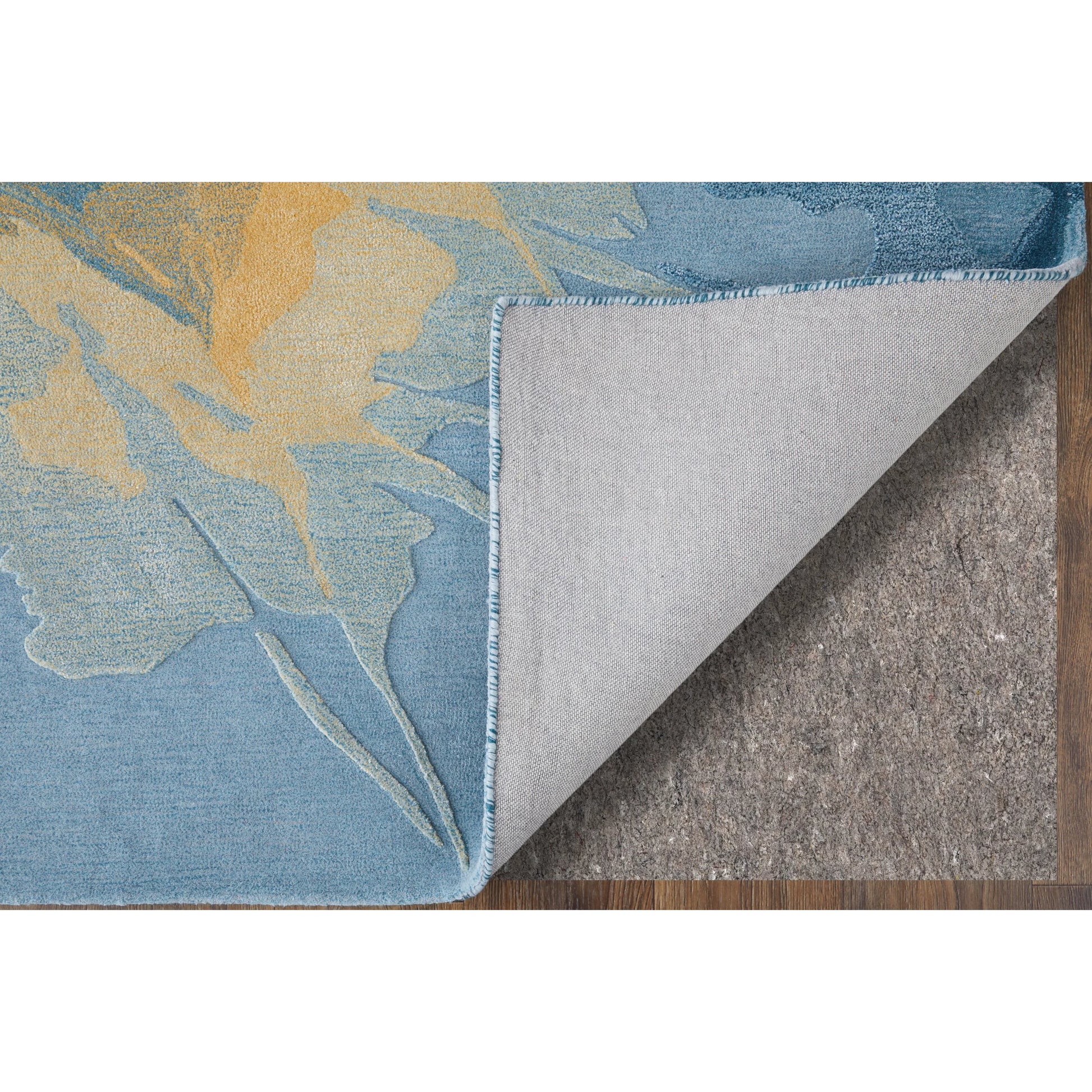 Kawai Rug - KAW8987F by Feizy in blue, gold, gray. Made from wool, viscose in a unique style.