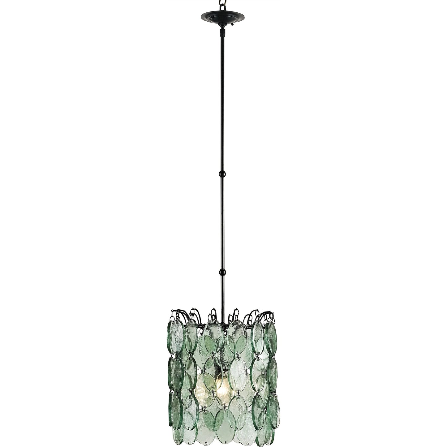 002 S-223974 | Primary Silo | Airlie Pendant by Currey and Company in satin black. Made from wrought iron, glass in a eclectic & global style.