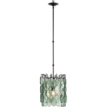 Airlie Pendant by Currey and Company in satin black. Made from wrought iron, glass in a eclectic & global style.