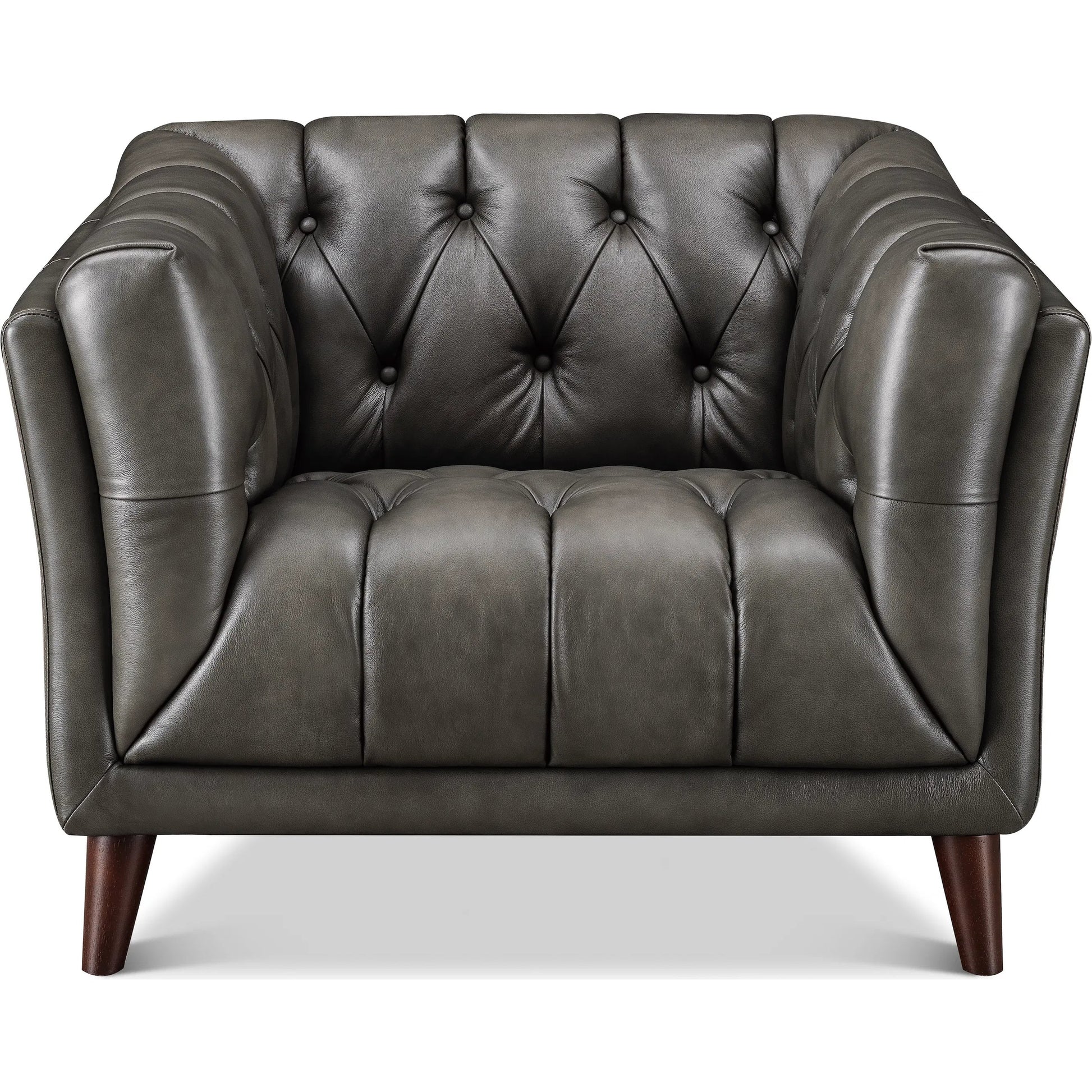 Targa Leather Sofa by Hydeline in ash gray. Made from leather/split, solid hardwood kiln dried in a unique style.