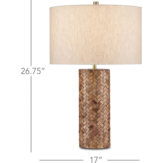 Meraki Wood Table Lamp by Currey and Company. Made from wood, brass in a modern style.