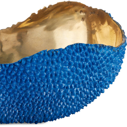 Jackfruit Oval Bowl by Currey and Company in green, gold. Made from bronze in a modern style.