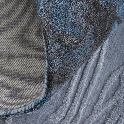 Kawai Rug - KAW8983F by Feizy in blue, black, gray. Made from wool, viscose in a unique style.