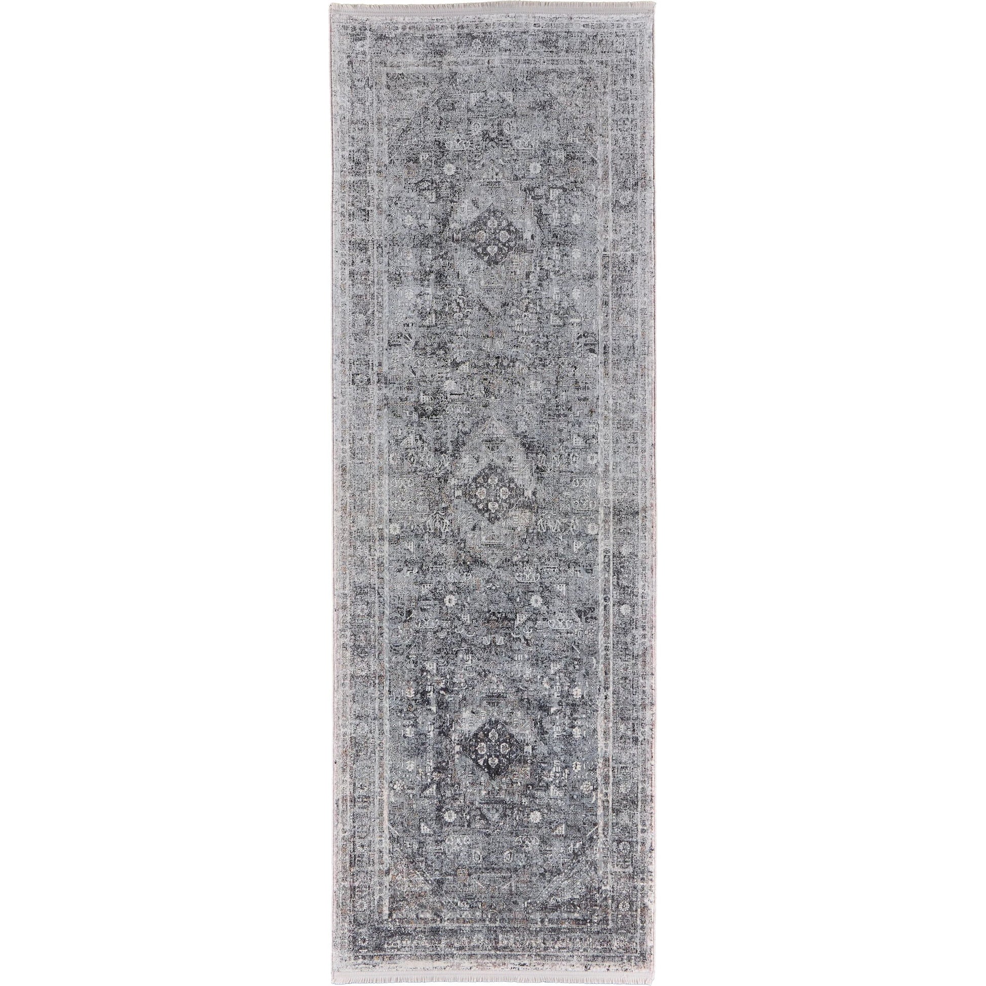 Sarrant Transitional Rug - 3966F by Feizy in gray, silver, ivory. Made from viscose, polyester in a unique style.