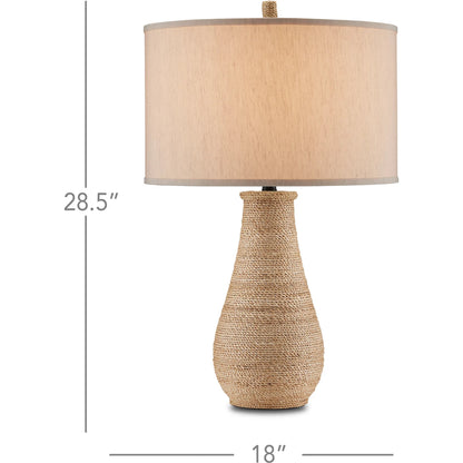 Joppa Table Lamp by Currey and Company. Made from abaca rope in a modern style.