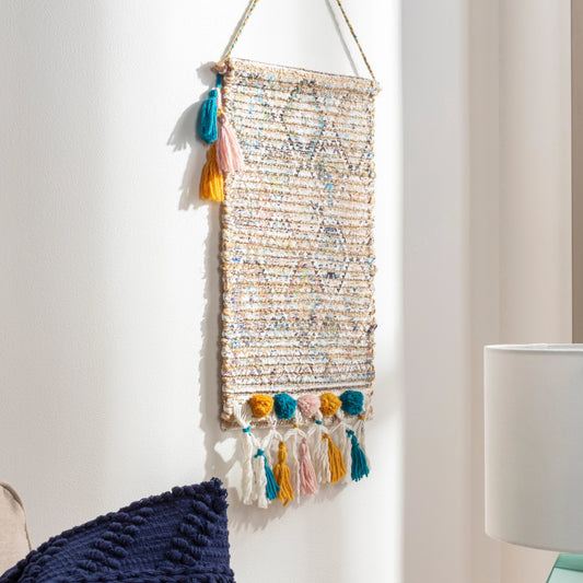 Amara - 25007 by Surya in seafoam, mauve, mustard, white, tan, navy. Made from 65% jute, 25% polyester, 10% cotton, 100% wood in a eclectic & global style.