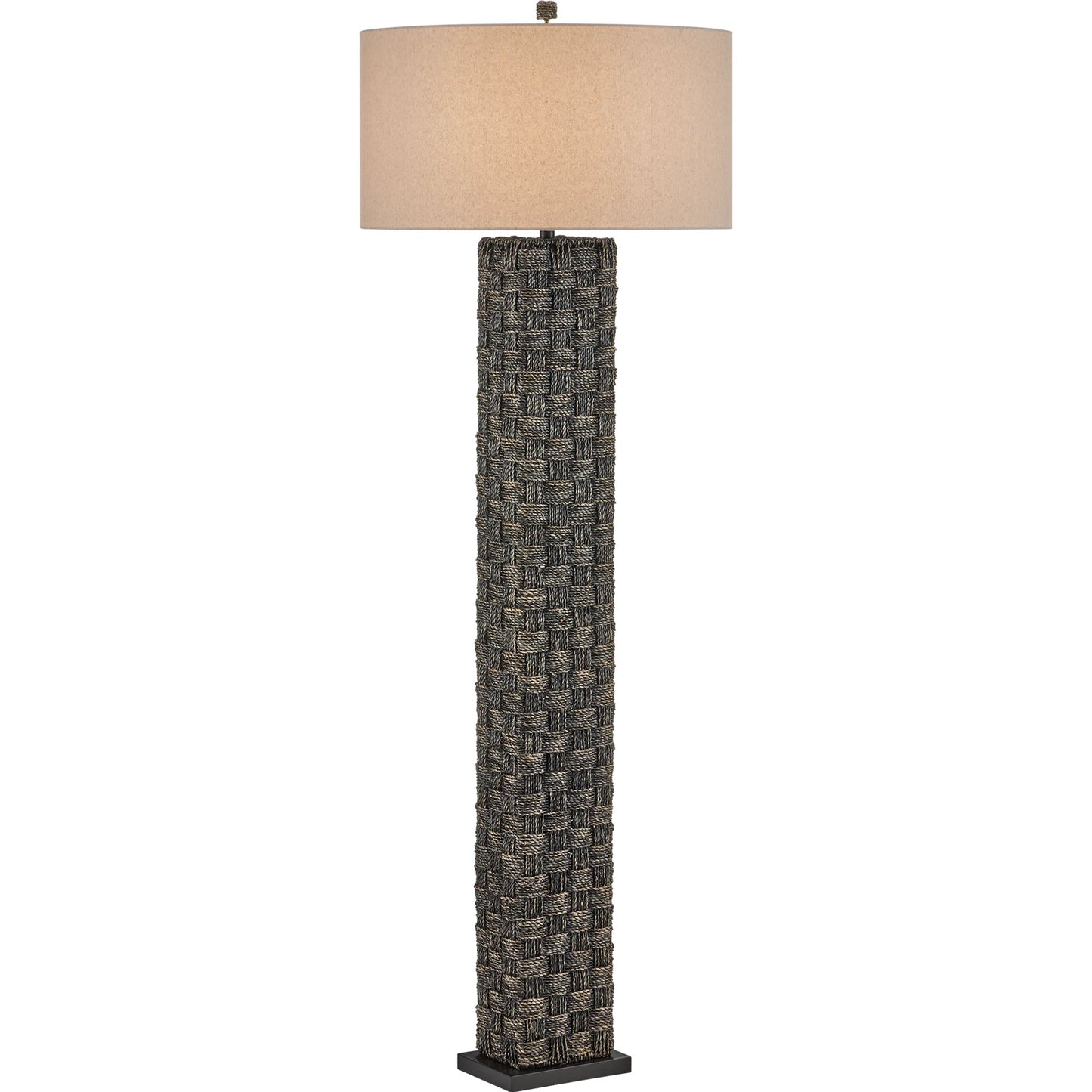 001 SI-2387022 | Primary Silo | Eden Floor Lamp by Currey and Company in black. Made from seagrass in a rustic style.