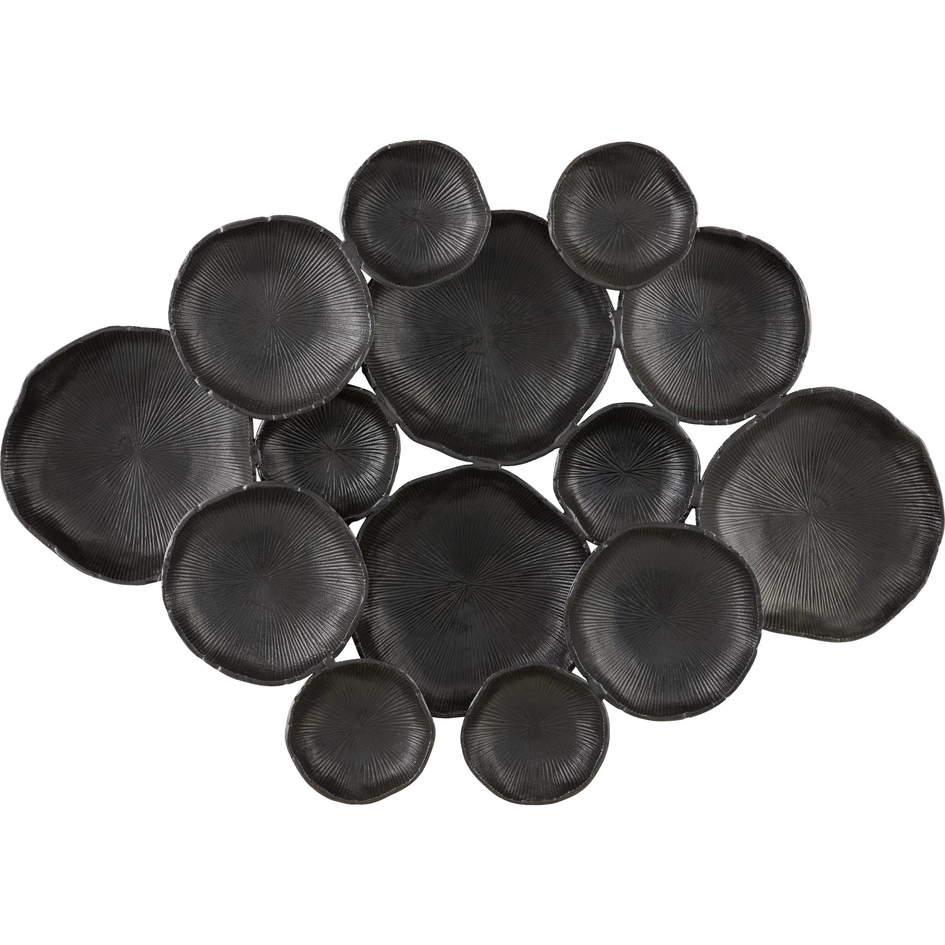 Aaina Black Wall Sculpture by Surya in black. Made from aluminum in a unique style.