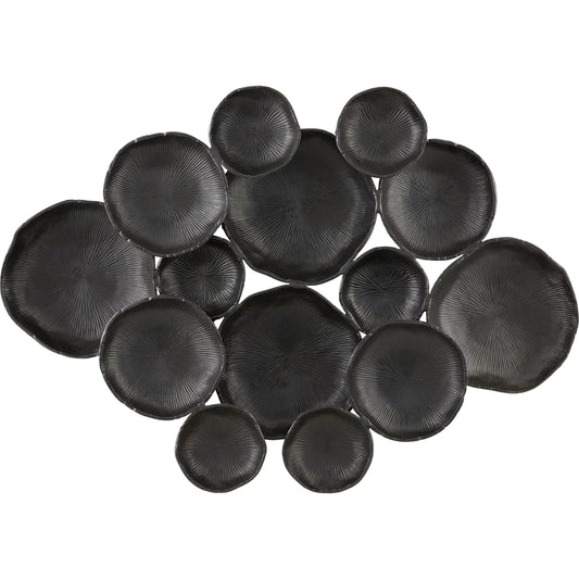 Aaina Black Wall Sculpture by Surya in black. Made from aluminum in a unique style.