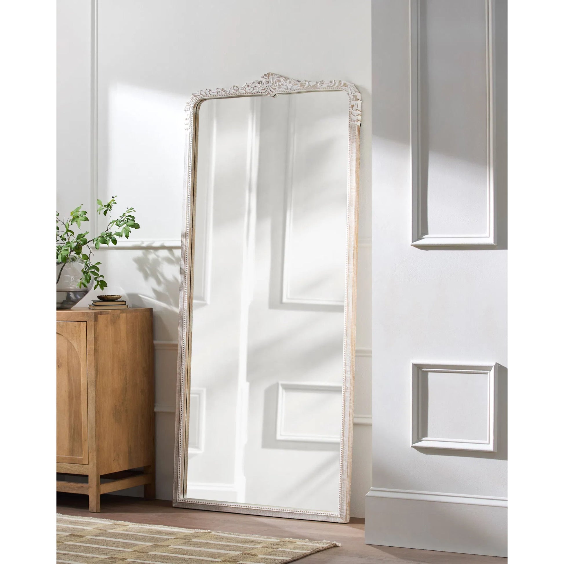 Aaliyah Full Length Mirror by Surya. Made from mango wood in a traditional style.