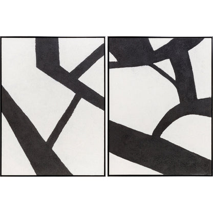 Aasmaa Wall Art -  AAM-001 by Surya in black and black. Made from canvas, polystyrene in a modern style.