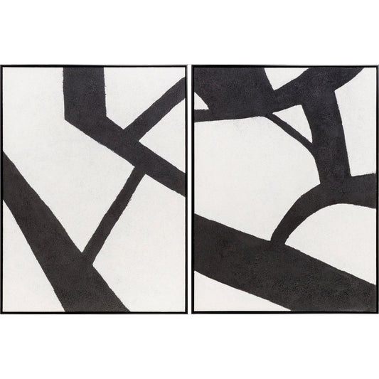 Aasmaa Wall Art -  AAM-001 by Surya in black and black. Made from canvas, polystyrene in a modern style.