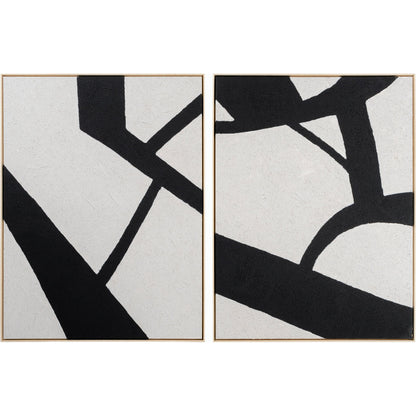 Aasmaa Wall Art -  AAM-003 by Surya in black and brown. Made from canvas, polystyrene in a modern style.