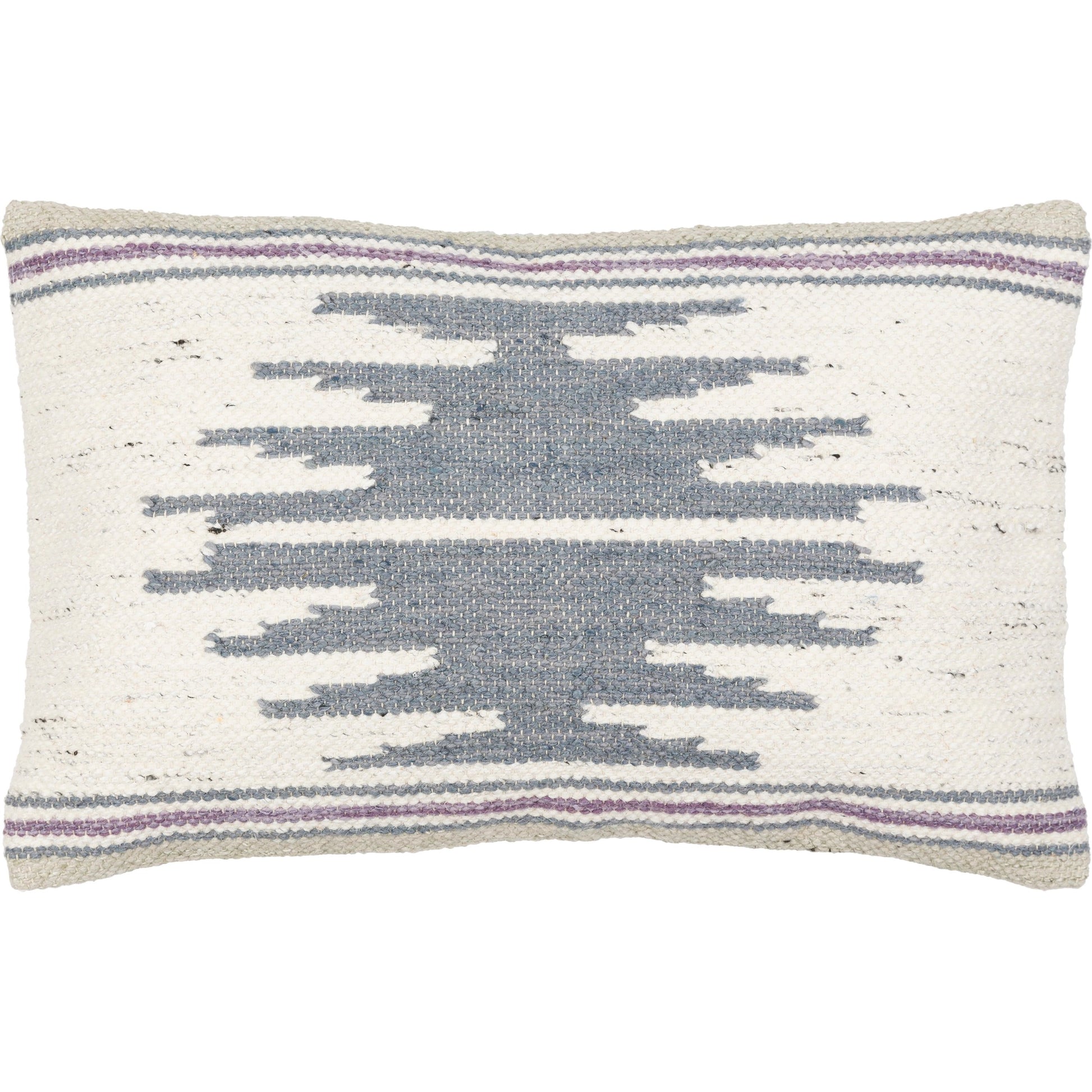 Alamosa Pillow - 30646 by Surya in charcoal, denim, purple. Made from 40% cotton, 40% viscose, 20% wool, 100% cotton in a eclectic & global style.