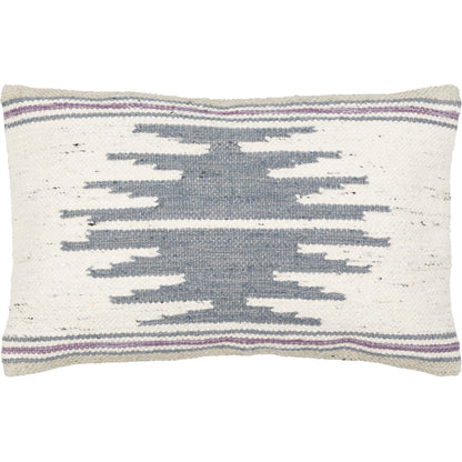 Alamosa Pillow - 30646 by Surya in charcoal, denim, purple. Made from 40% cotton, 40% viscose, 20% wool, 100% cotton in a eclectic & global style.