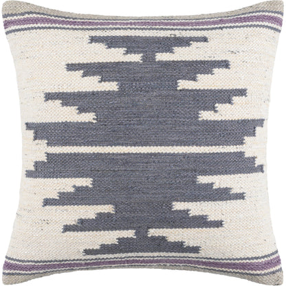 Alamosa Pillow - 30646 by Surya in charcoal, denim, purple. Made from 40% cotton, 40% viscose, 20% wool, 100% cotton in a eclectic & global style.